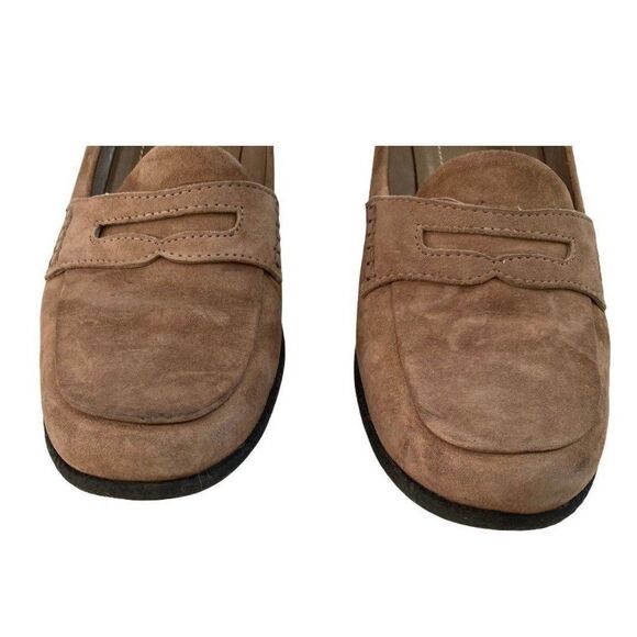 Franco Sarto Wedge Shoes Suede Beige 9 - Picture 4 of 10